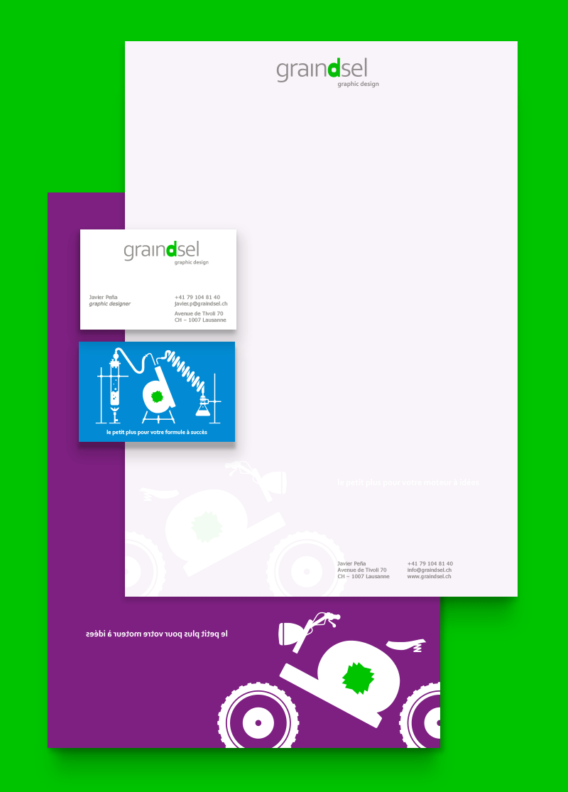 Papeterie-Entête A4, cartes de visites et enveloppes